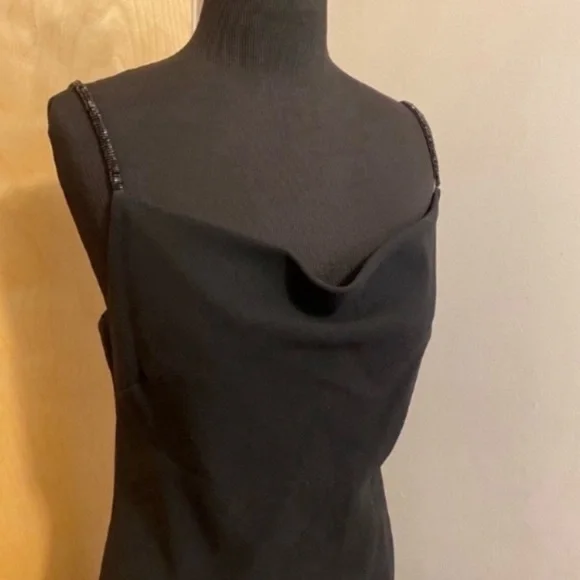Banana Republic Black Elegant Dress With Beaded Spaghetti Straps Women’s Size 8
